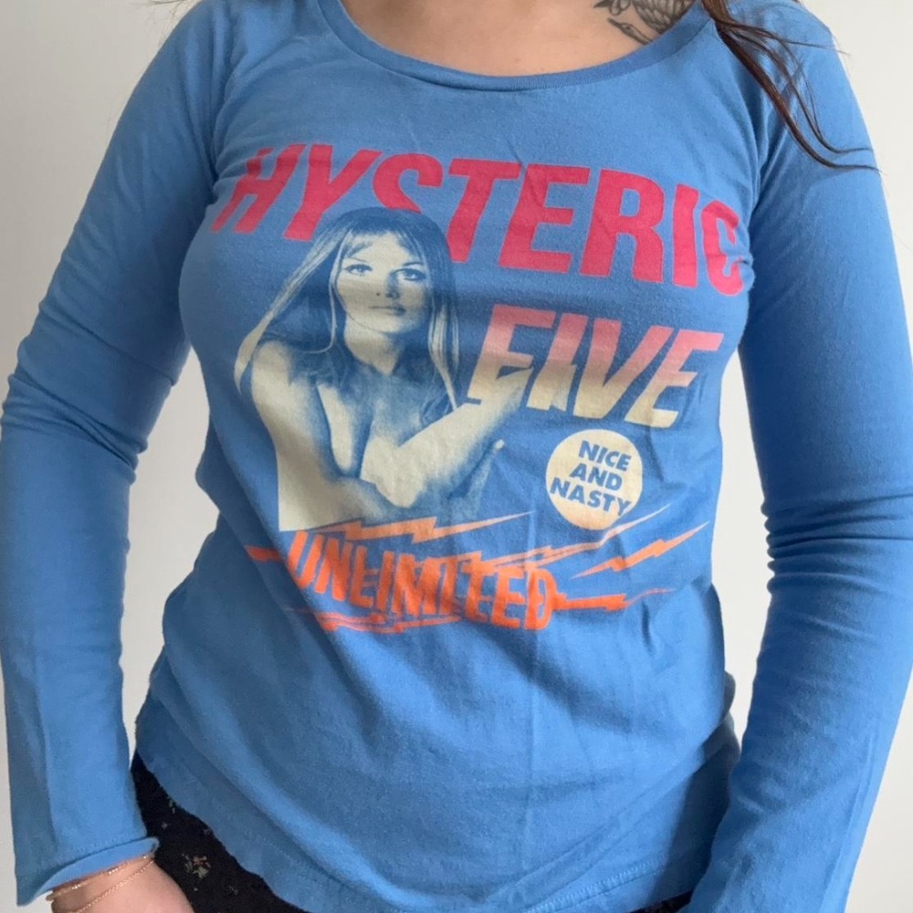 Hysteric Glamour Blue Graphic Long Sleeve Tee